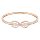 Etnico Rose Gold Plated Cubic Zirconia American Diamond Adjustable Bracelet For Women