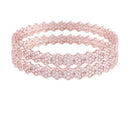 Etnico Traditional Rose Gold Plated Floral Brass Bangles Encased with CZ American Diamonds for Women/Girls (ADB300RG-a) (Set of 2)