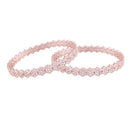 Etnico Traditional Rose Gold Plated Floral Brass Bangles Encased with CZ American Diamonds for Women/Girls (ADB300RG-a) (Set of 2)
