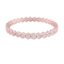 Etnico Traditional Rose Gold Plated Floral Brass Bangles Encased with CZ American Diamonds for Women/Girls (ADB300RG-a) (Set of 2)