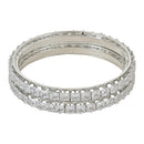 Etnico Silver Plated Thick Brass Bangles Encased With CZ American Diamonds For Women/Girls (ADB458S-2.4)(Set of 2)