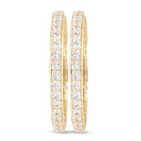 Etnico Gold Plated Thick Brass Bangles Encased With CZ American Diamonds For Women/Girls (ADB458W) (Set of 2)
