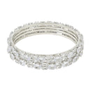 Etnico Silver Plated Thick Brass Bangles Encased With CZ American Diamonds For Women/Girls (ADB459S) (Set of 2)