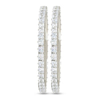 Etnico Silver Plated Thick Brass Bangles Encased With CZ American Diamonds For Women/Girls (ADB461S) (Set of 2)