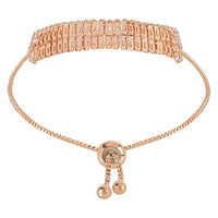 Etnico Stylish Rose Gold Plated Cubic Zirconia American Diamond Adjustable Bracelet For Women & Girls