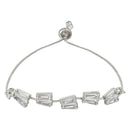 Etnico Stylish Silver Plated Cubic Zirconia American Diamond Adjustable Bracelet For Women & Girls