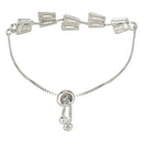 Etnico Stylish Silver Plated Cubic Zirconia American Diamond Adjustable Bracelet For Women & Girls