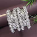 Etnico Ethnic Stylish Latest Fashion Silver Plated Stone Work Bangles Set For Women (ADB529)