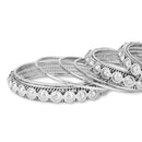 Etnico Ethnic Stylish Latest Fashion Silver Plated Stone Work Bangles Set For Women (ADB529)