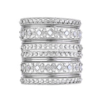 Etnico Navratri Ethnic Stylish Latest Fashion Silver Plated Stone & Mirror Work Bangles Set For Women (ADB531)
