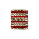 Etnico Gold Plated Traditional Royal Emerald Velvet Chuda Bangle Set Kada for Bridal/Women