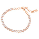 Etnico Stylish Rose Gold Plated Special Cubic Zirconia American Diamond Adjustable Bracelet For Women