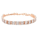 Etnico Stylish Rose Gold PlatedCubic Zirconia American Diamond Adjustable Bracelet For Women