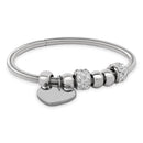 Etnico Silver Plated Charm Design Bracelet with Crystals for Women