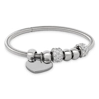 Etnico Silver Plated Charm Design Bracelet with Crystals for Women