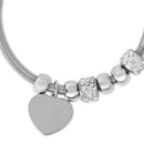 Etnico Silver Plated Charm Design Bracelet with Crystals for Women