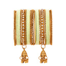 Etnico Traditional Gold Plated Handcrafted Chuda Bangle Set with Latkan Detailing for Women/Bridal (ADB572Min)