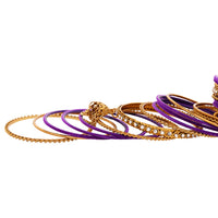 Etnico Gold Plated Traditional Handcrafted Stone Work & Latkan Detailing Bangles Chuda Bangle Set for Bridal/Women