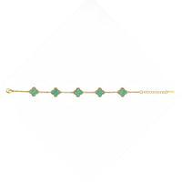 Etnico Anti Tarnish Clover Charm Bracelet for Women | Fancy Bracelet | Jewellery Gifts | Hand Band | Latest Fashion Accessories for Girls | Minimal Jewelry Design | Ideal for Gifting | Gift for Diwali, Christmas, Marriage, Birthday
