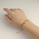 Etnico Gold Plated Fashion Stylish Layered Bead Bracelet for Women 