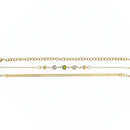 Etnico Gold Plated Fashion Stylish Layered Floral Charm Set of 3 Bracelets for Women