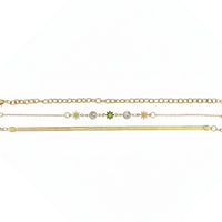 Etnico Gold Plated Fashion Stylish Layered Floral Charm Set of 3 Bracelets for Women