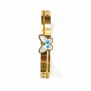 Etnico Gold Plated Fashion Stylish Butterfly Evil Eye Bracelet for Women