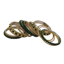 Etnico Gold Plated Traditional Floral Embellished Work Bangles Chuda Bangle Set for Bridal/Women (Green, )