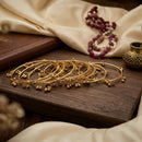 Etnico Traditional Kashmiri 8 Bangle Set for Women | Ethnic Ghungroo Design Stackable Bangles