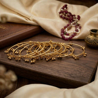 Etnico Traditional Kashmiri 8 Bangle Set for Women | Ethnic Ghungroo Design Stackable Bangles
