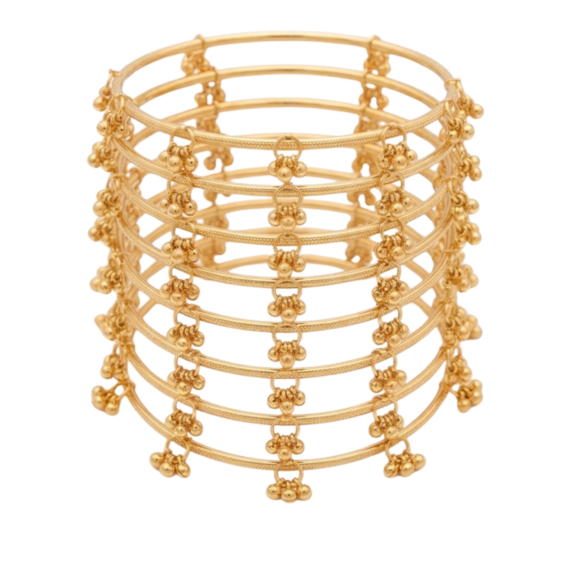 Etnico Traditional Kashmiri 8 Bangle Set for Women | Ethnic Ghungroo Design Stackable Bangles
