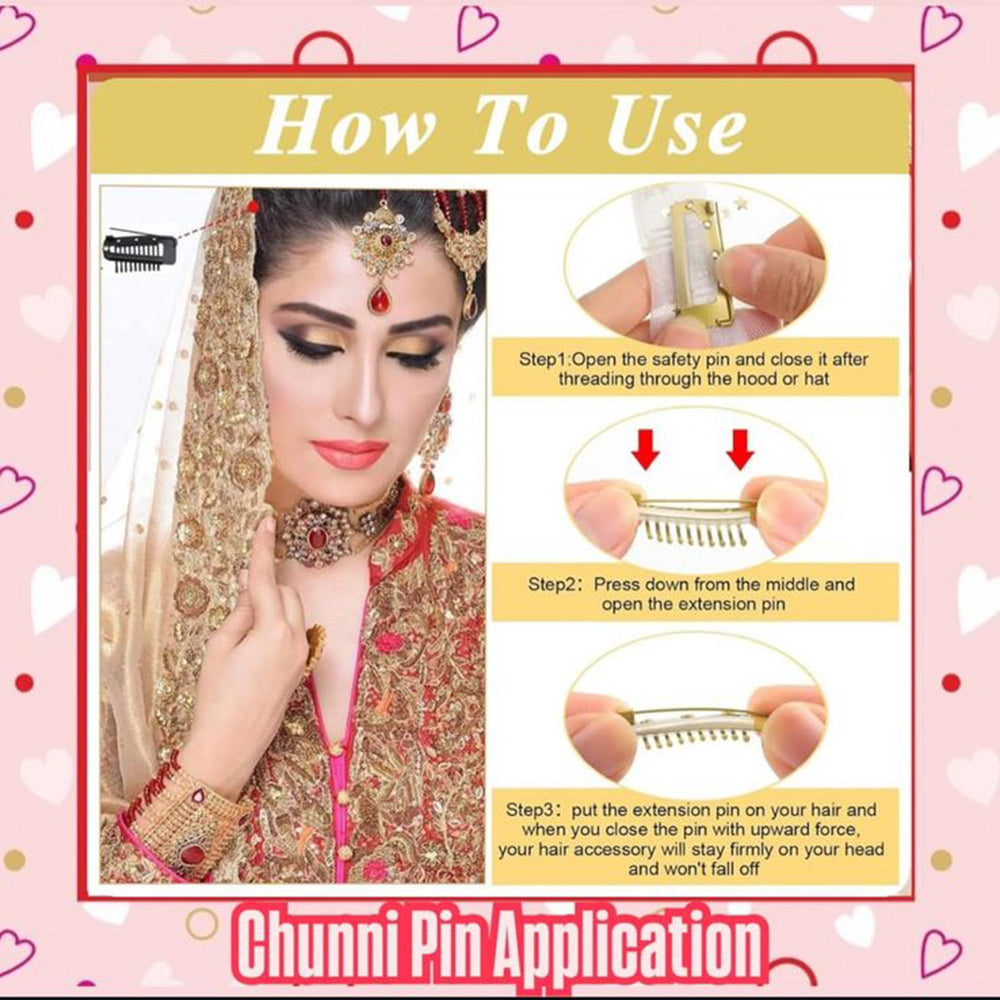 JP Hair Pins Chunni Pallu Wing PIN 3in1 Product  Hair Accessories for Girls & Women