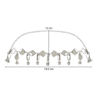 Etnico Navratri Ethnic Silver Oxidised Traditional Embellished With Ghungroo Adjustable Boho Waist Chain/Belly Chain/Kamarband For Women (B047S)