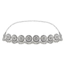Etnico Navratri Ethnic Silver Oxidised Traditional Adjustable Boho Waist Chain/Belly Chain/Kamarband For Women (Style-3)