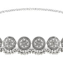 Etnico Navratri Ethnic Silver Oxidised Traditional Adjustable Boho Waist Chain/Belly Chain/Kamarband For Women (Style-3)
