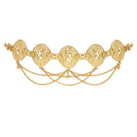 Etnico Gold Plated Traditional Multi Layered Adjustable Boho Waist Chain/Belly Chain/Kamarband For Women