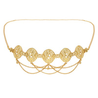 Etnico Gold Plated Traditional Multi Layered Adjustable Boho Waist Chain/Belly Chain/Kamarband For Women
