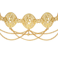 Etnico Gold Plated Traditional Multi Layered Adjustable Boho Waist Chain/Belly Chain/Kamarband For Women
