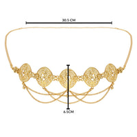 Etnico Gold Plated Traditional Multi Layered Adjustable Boho Waist Chain/Belly Chain/Kamarband For Women