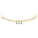Etnico Gold Plated Traditional Kundan Adjustable Waist Chain/Belly Chain/Kamarband For Women