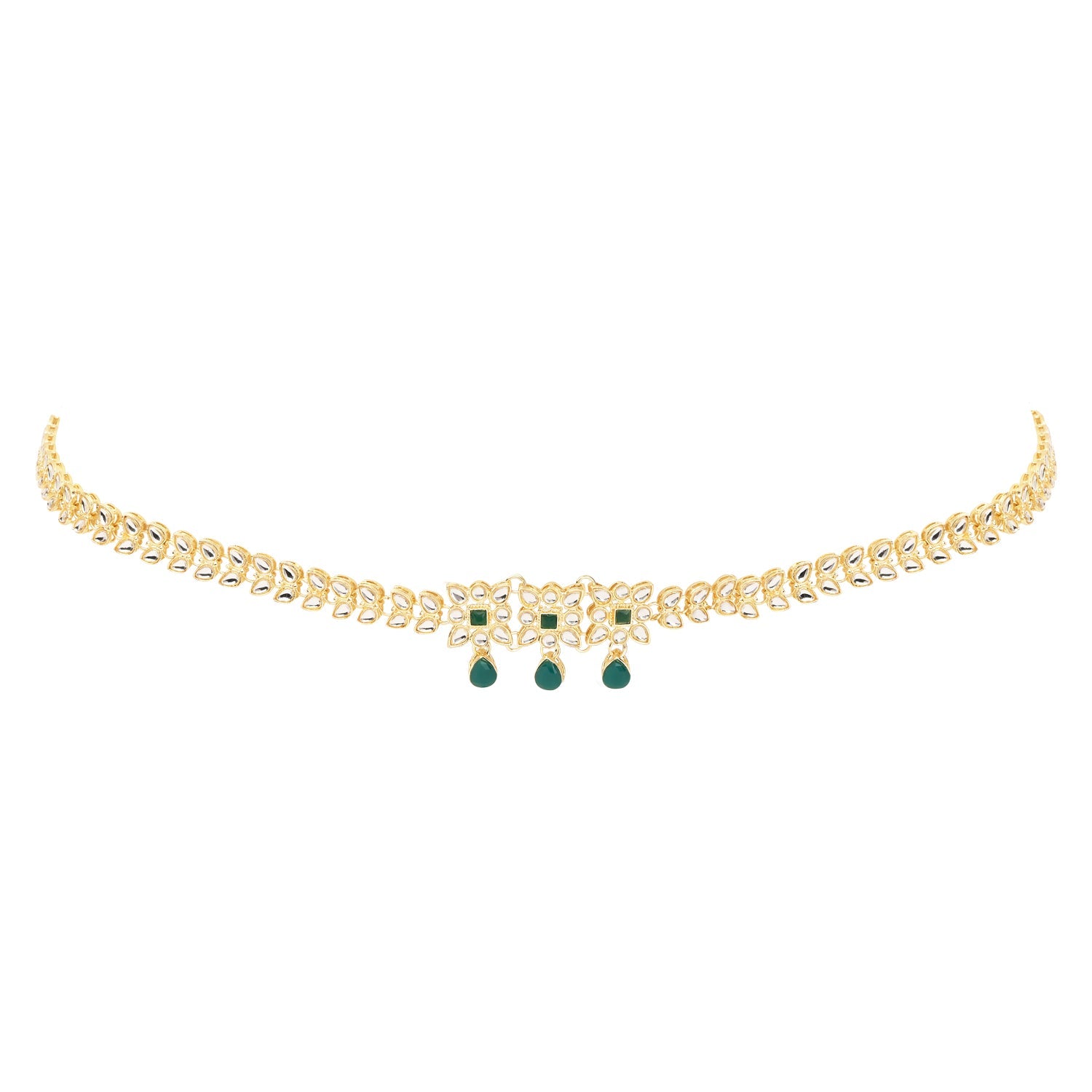 Etnico Gold Plated Traditional Kundan Adjustable Waist Chain/Belly Chain/Kamarband For Women