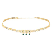 Etnico Gold Plated Traditional Kundan Adjustable Waist Chain/Belly Chain/Kamarband For Women