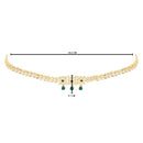 Etnico Gold Plated Traditional Kundan Adjustable Waist Chain/Belly Chain/Kamarband For Women