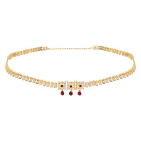 Etnico Gold Plated Traditional Kundan Adjustable Waist Chain/Belly Chain/Kamarband For Women