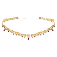 Etnico Gold Plated Traditional Kundan Adjustable Waist Chain/Belly Chain/Kamarband For Women