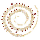 Etnico Gold Plated Traditional Kundan Adjustable Waist Chain/Belly Chain/Kamarband For Women