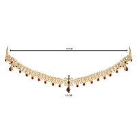Etnico Gold Plated Traditional Kundan Adjustable Waist Chain/Belly Chain/Kamarband For Women