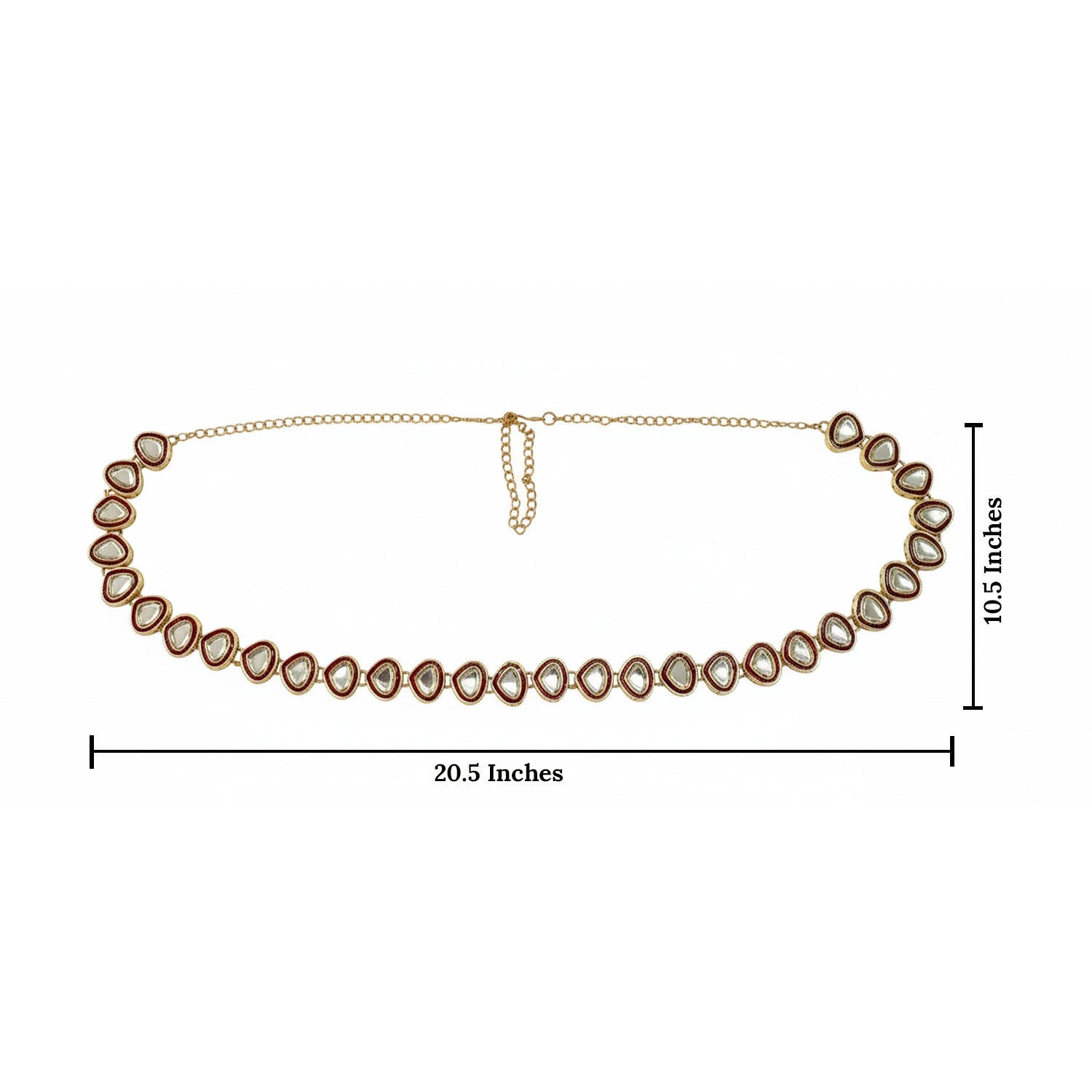 Etnico Gold Plated Traditional Ethnic Kundan And Stone Studded Adjustable Kamarband/Belly Chain/Kandora/Waist Belt For Women