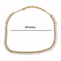 Etnico Traditional Gold Plated Pearl Beaded Kamarband/Belly Chain/Kandora/Wait Belt for Women