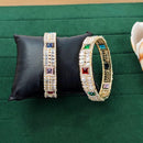 Js Fashion  Elegant CZ Stone Wedding Wear Broad Bangles for Women